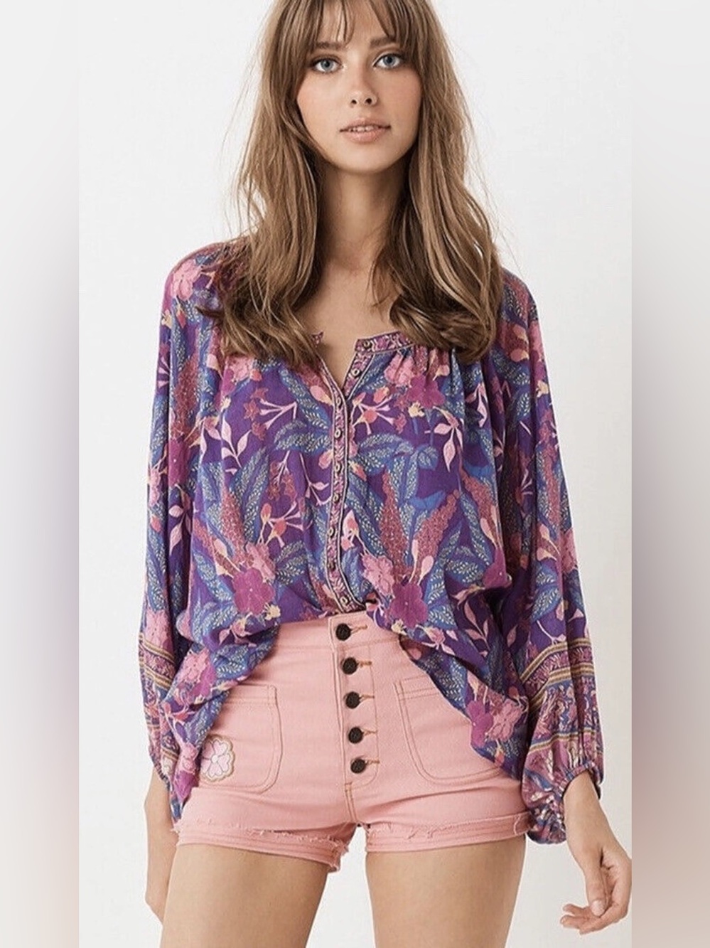 Spell Bianca Wisteria blouse medium